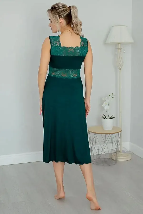 Сорочка Риана длинная НАТАЛИ, зеленый - фото 2