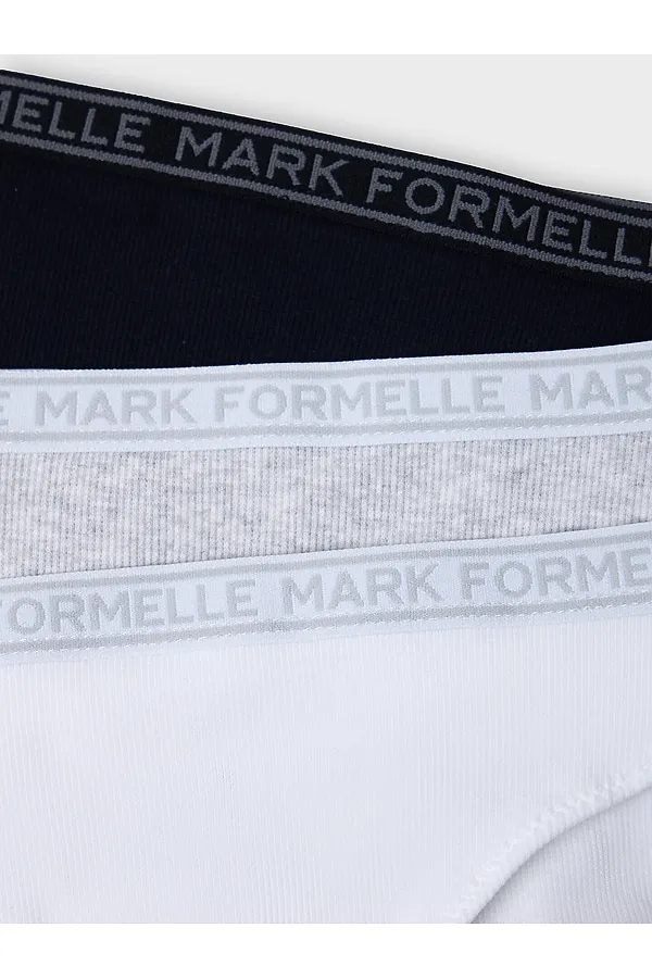 Трусы для девочек (3шт.) MARK FORMELLE, белый + серый меланж 4306-а +черный - фото 2