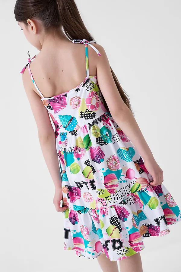 Сарафан трикотажный для девочек PLAYTODAY, разноцветный - фото 2