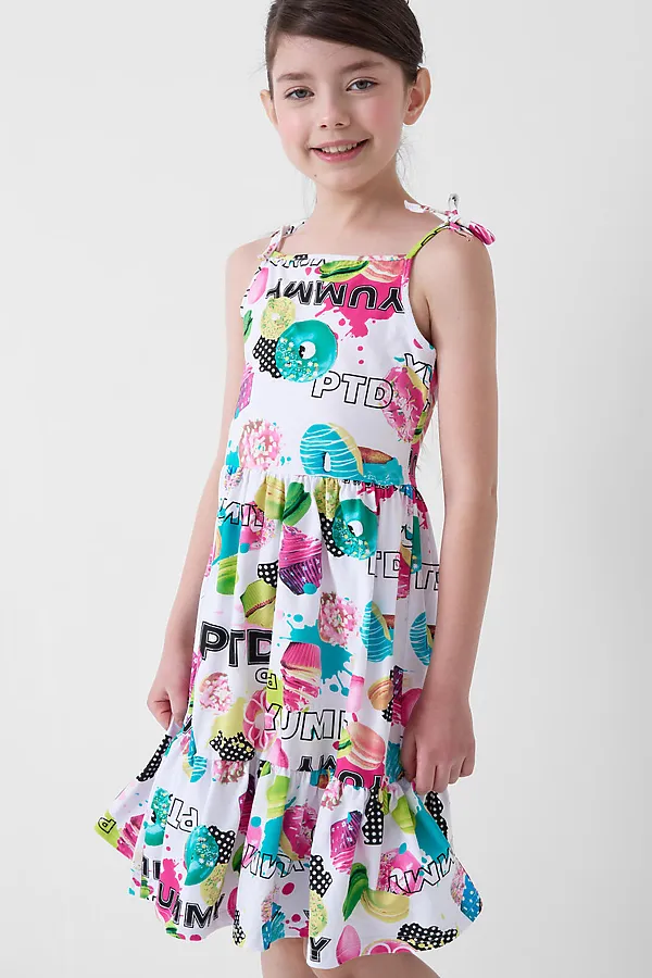 Сарафан трикотажный для девочек PLAYTODAY, разноцветный - фото 2