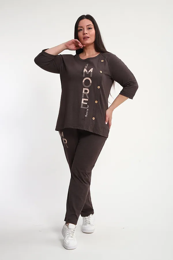 Костюм с брюками КБЖ0044 НАТАЛИ, коричневый - фото 2