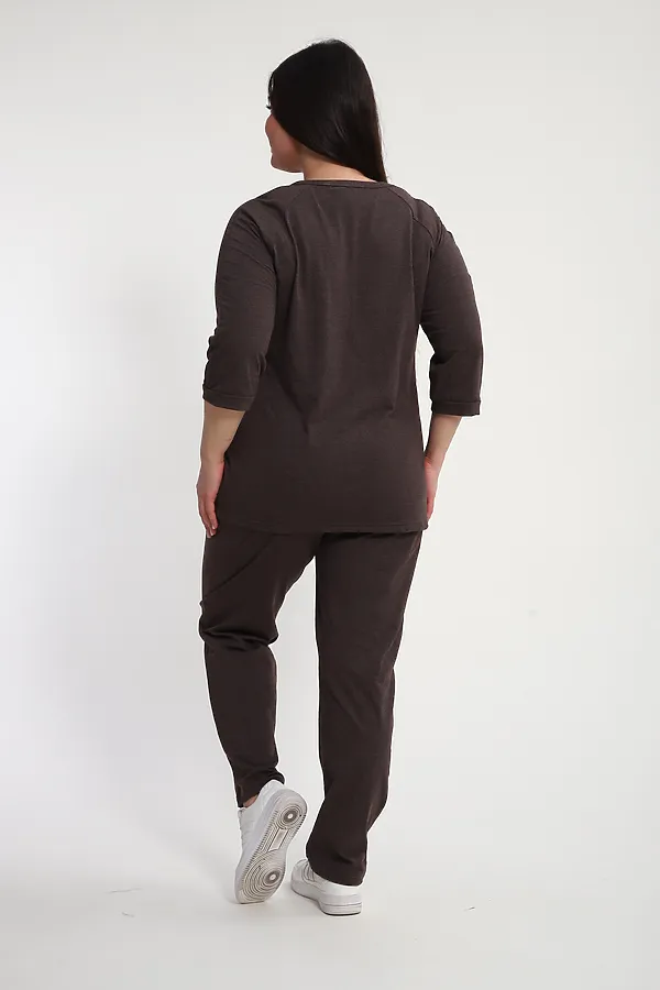 Костюм с брюками КБЖ0044 НАТАЛИ, коричневый - фото 2
