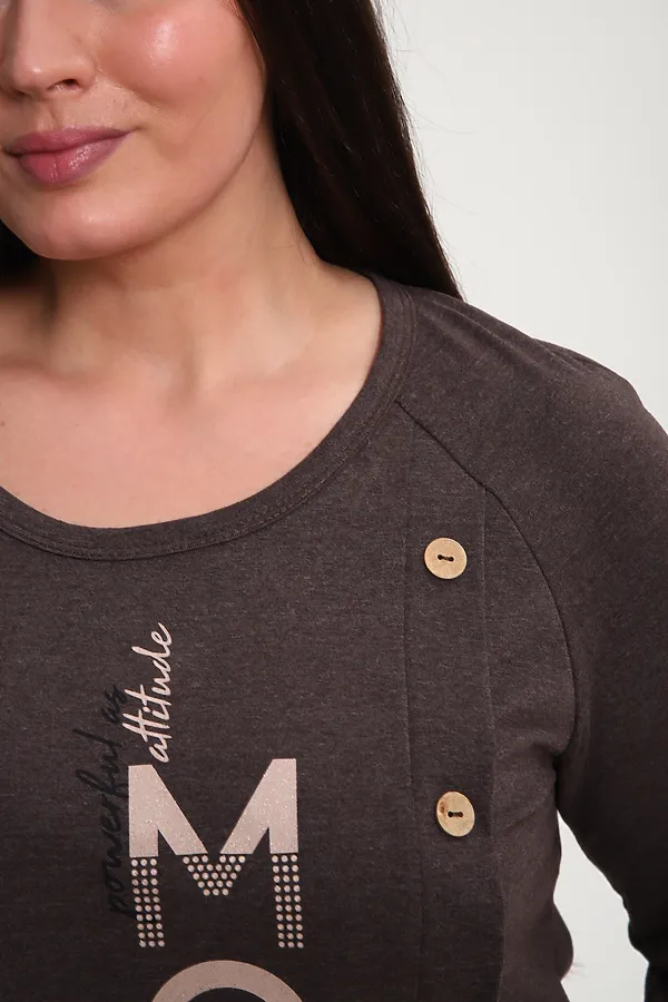 Костюм с брюками КБЖ0044 НАТАЛИ, коричневый - фото 2