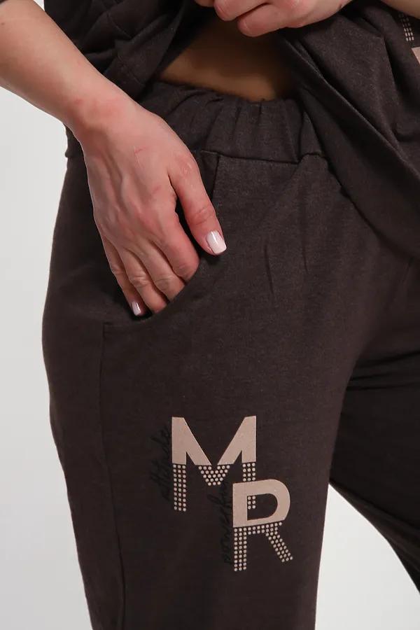 Костюм с брюками КБЖ0044 НАТАЛИ, коричневый - фото 2