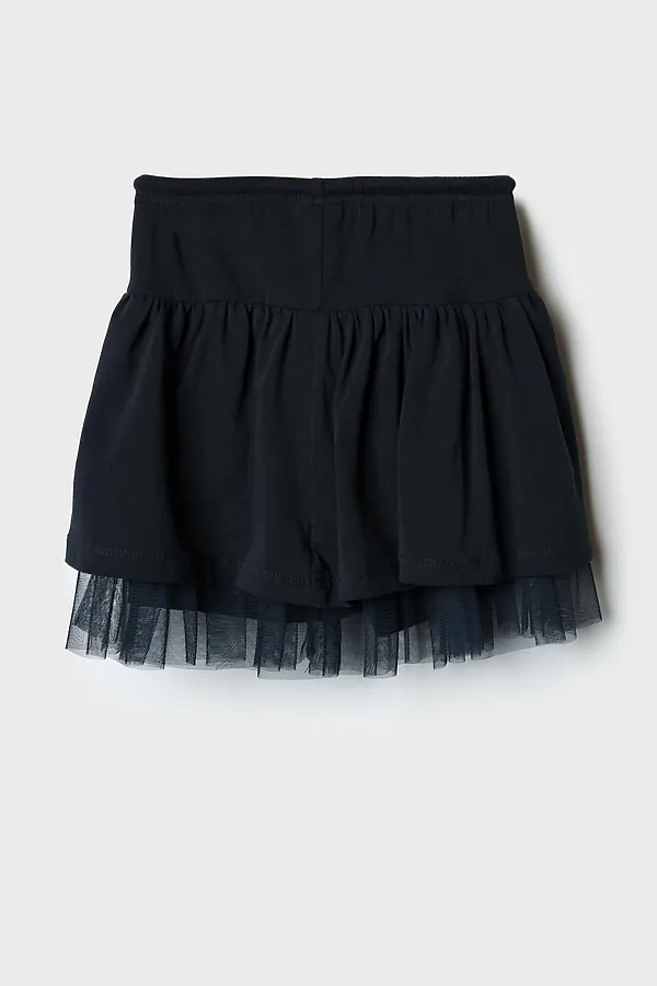 Юбка-шорты трикотажные для девочек PLAYTODAY, темно-серый - фото 2