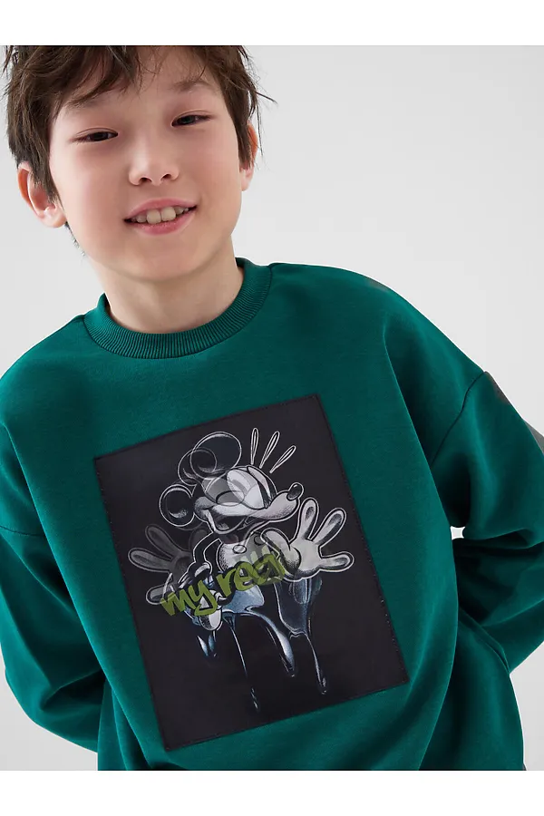 Толстовка трикотажная для мальчиков PLAYTODAY, темно-зеленый - фото 2