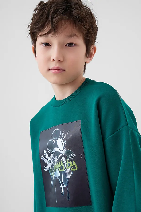 Толстовка трикотажная для мальчиков PLAYTODAY, темно-зеленый - фото 2