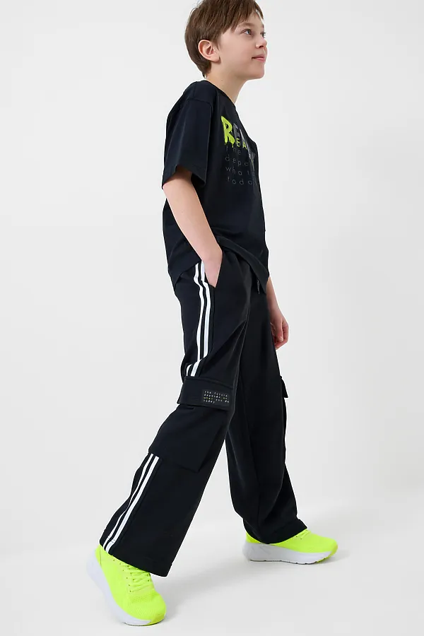 Брюки трикотажные для мальчиков PLAYTODAY, черный - фото 2