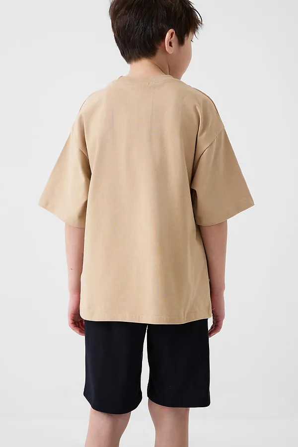 Пижама трикотажная для мальчиков PLAYTODAY, черный,бежевый - фото 2