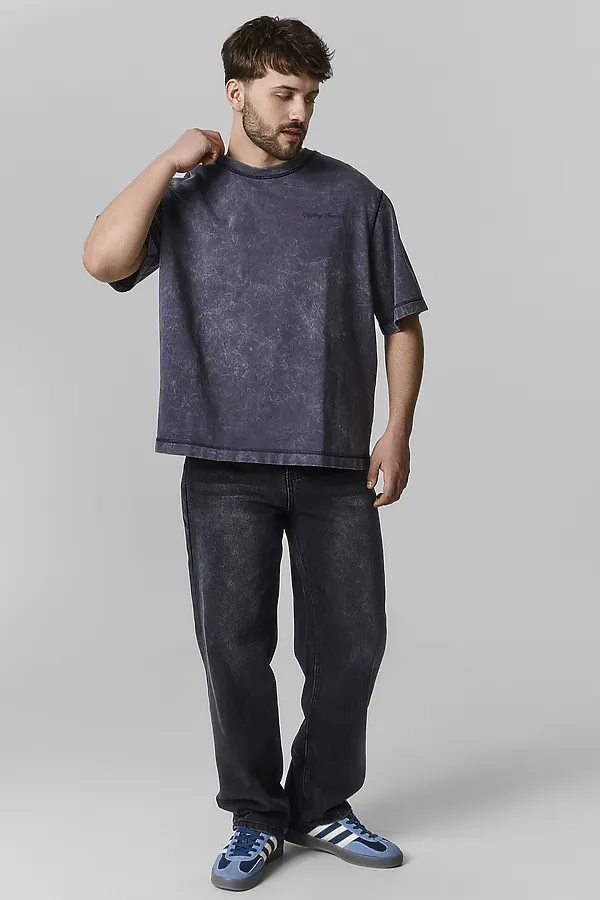 Футболка мужская MARK FORMELLE, acid wash графит +печать1 - фото 2