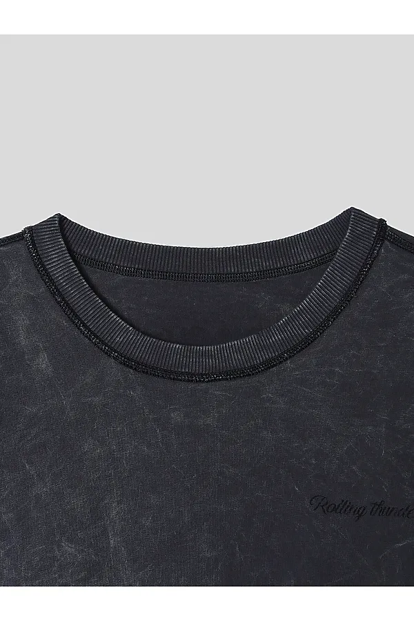 Футболка мужская MARK FORMELLE, acid wash графит +печать1 - фото 2