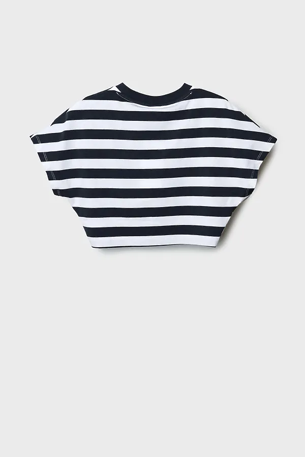 Джемпер трикотажный для девочек (футболка) PLAYTODAY, темно-серый,белый - фото 2