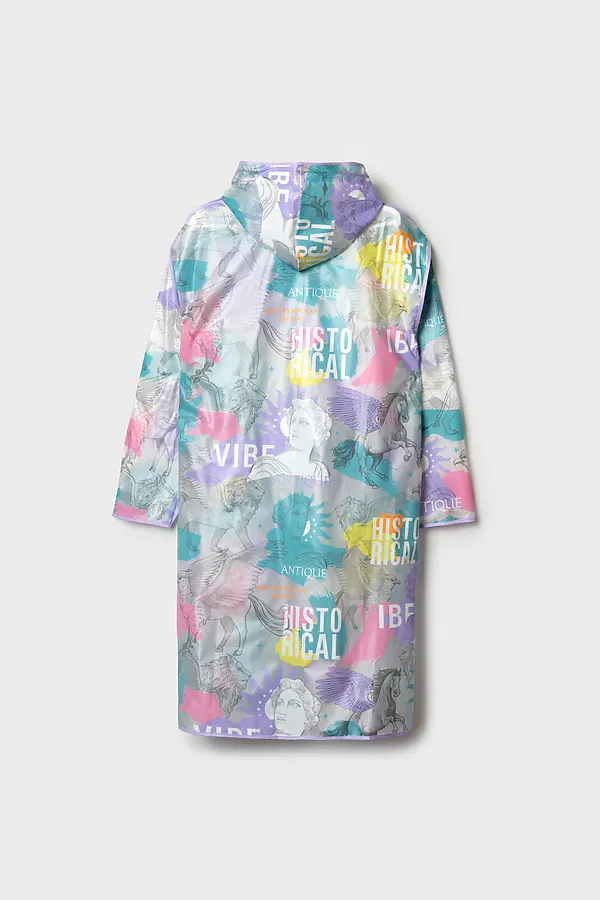 Плащ из полимерного материала для женщин (дождевик) PLAYTODAY, разноцветный - фото 2