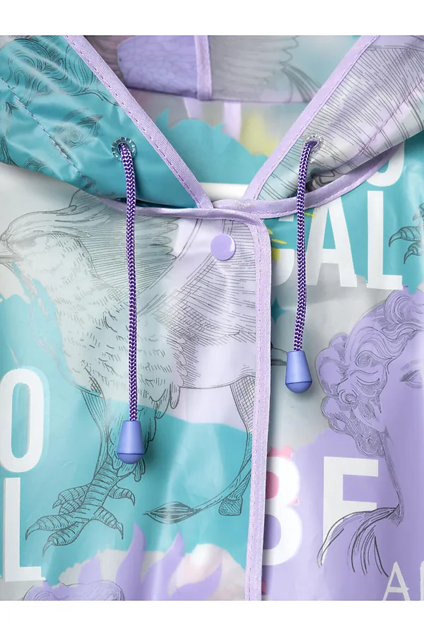 Плащ из полимерного материала для женщин (дождевик) PLAYTODAY, разноцветный - фото 2