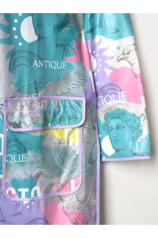 Плащ из полимерного материала для женщин (дождевик) PLAYTODAY, разноцветный - фото 2