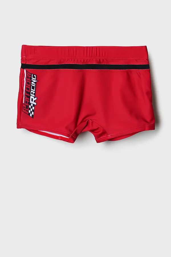 Плавки-шорты трикотажные для мальчиков, короткие PLAYTODAY, черный,красный - фото 2