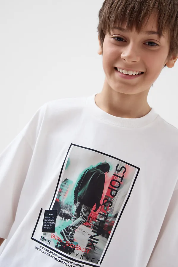 Комплект трикотажный для мальчиков: фуфайка (футболка), шорты PLAYTODAY, черный,белый - фото 2