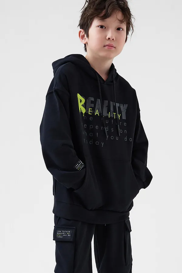 Толстовка трикотажная для мальчиков PLAYTODAY, черный - фото 2