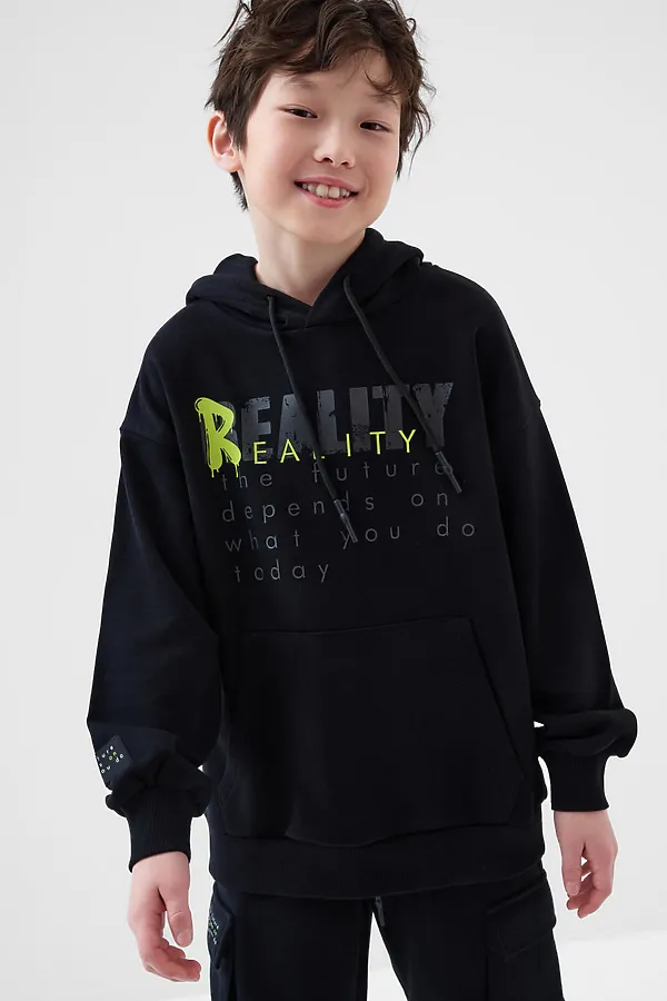 Толстовка трикотажная для мальчиков PLAYTODAY, черный - фото 2