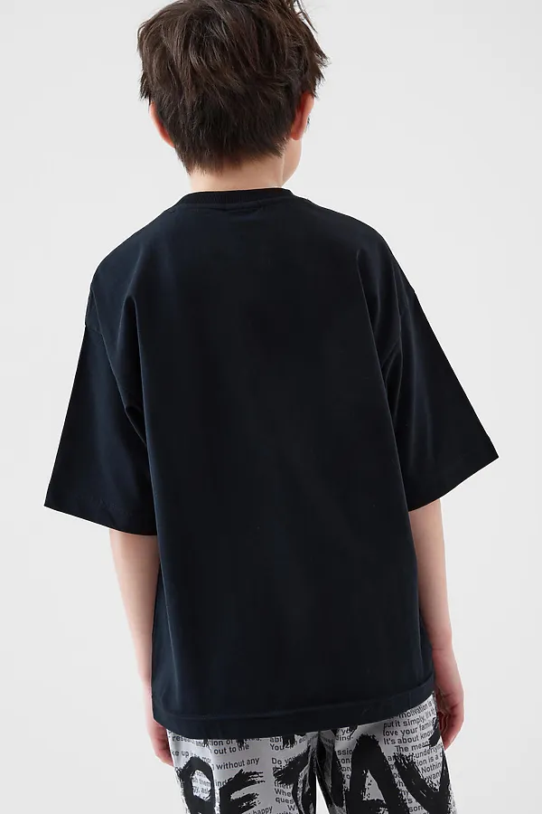 Фуфайка трикотажная для мальчиков (футболка) PLAYTODAY, черный - фото 2