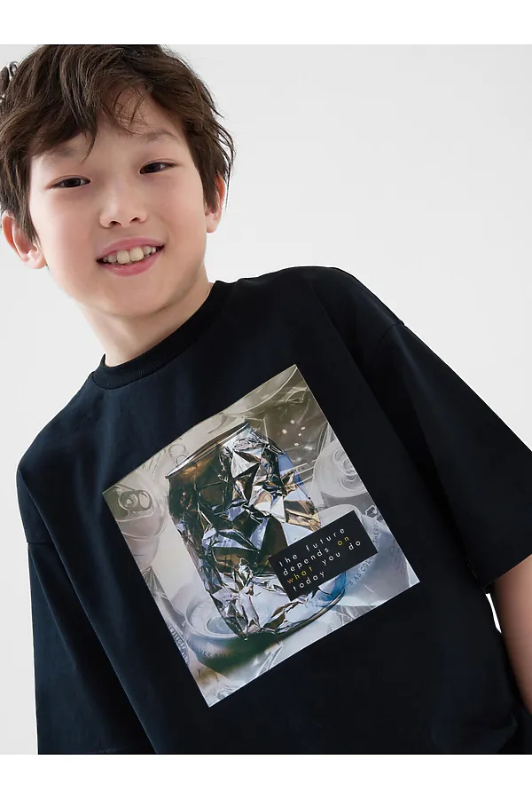 Фуфайка трикотажная для мальчиков (футболка) PLAYTODAY, черный - фото 2