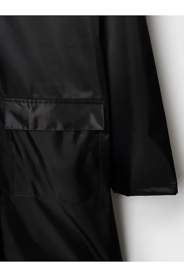 Плащ текстильный с полиуретановым покрытием для девочек (дождевик) PLAYTODAY, черный - фото 2