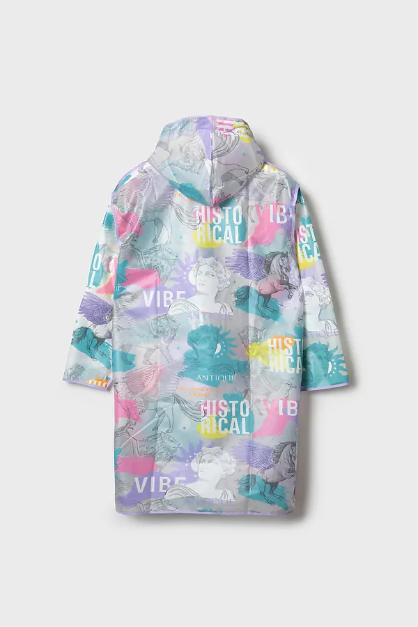 Плащ из полимерного материала для девочек (дождевик) PLAYTODAY, разноцветный - фото 2
