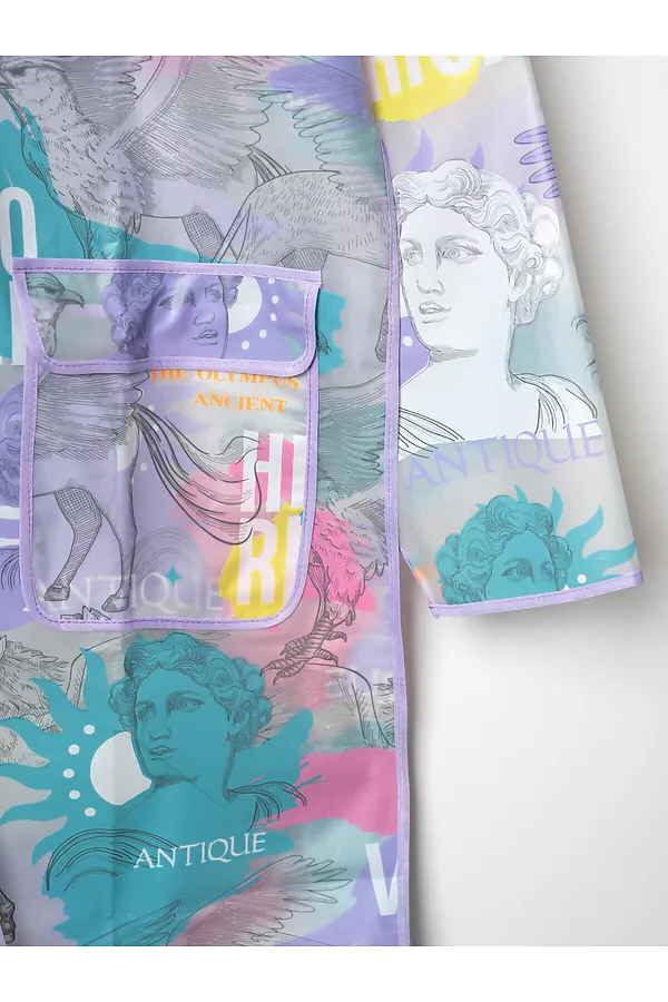 Плащ из полимерного материала для девочек (дождевик) PLAYTODAY, разноцветный - фото 2