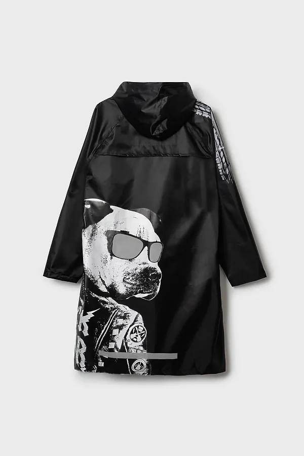 Плащ текстильный с полиуретановым покрытием для мальчиков (дождевик) PLAYTODAY, черный,белый - фото 2