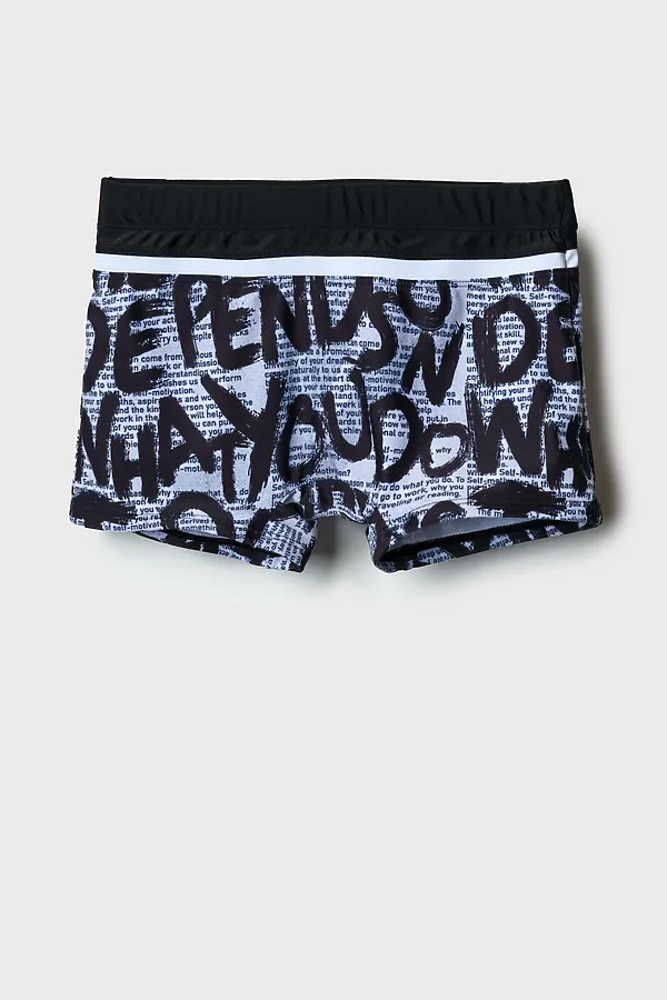 Плавки-шорты трикотажные для мальчиков, средней длины PLAYTODAY, белый,черный,светло-серый - фото 2