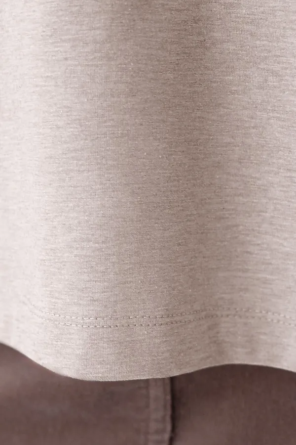 Футболка из премиального хлопка с авторским принтом VILATTE, кофейный меланж_inspire - фото 2