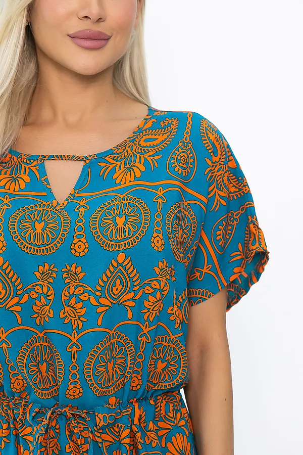 Платье Вистерия LADY TAIGA, лазурно-оранжевое - фото 2