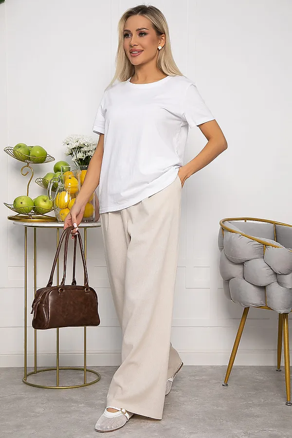 Брюки льняные Мэрлин LADY TAIGA, бежевые - фото 2
