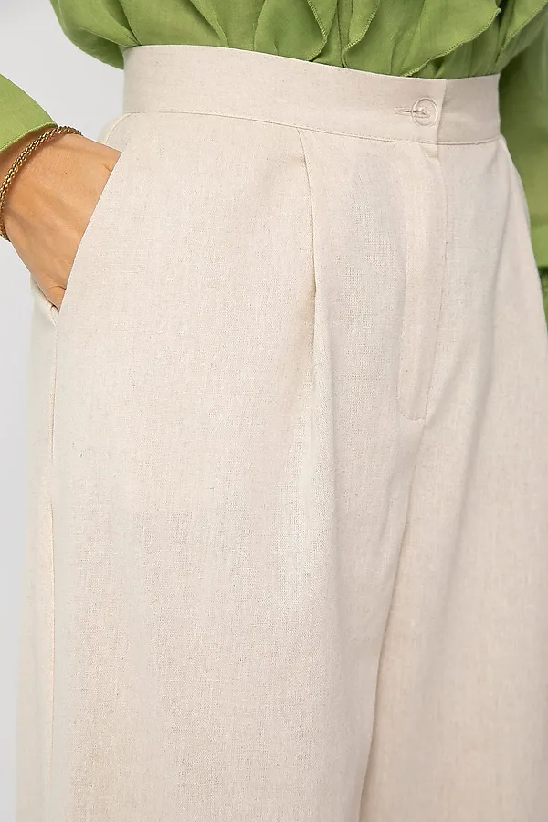 Брюки льняные Мэрлин LADY TAIGA, бежевые - фото 2