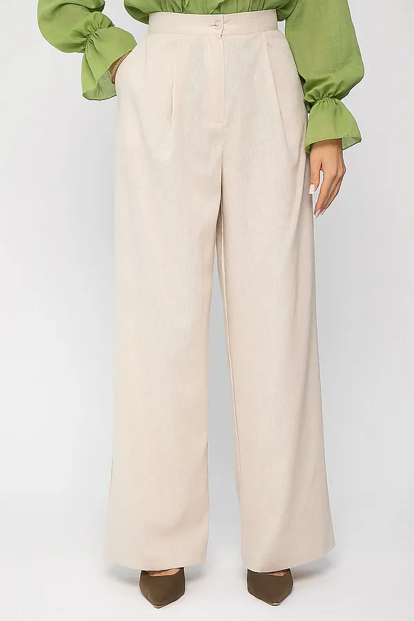 Брюки льняные Мэрлин LADY TAIGA, бежевые - фото 2