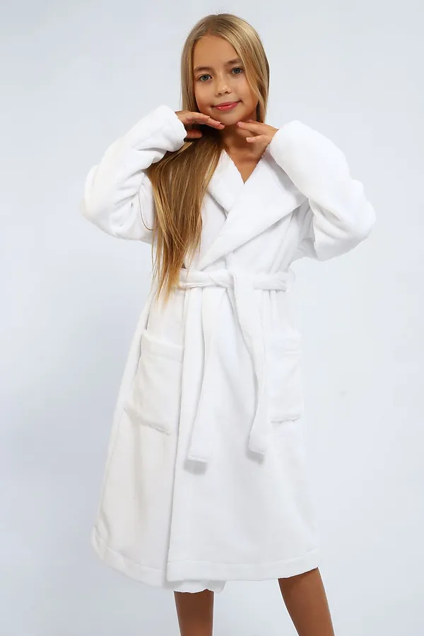 Детский халат махровый НАТАЛИ, белый - фото 2