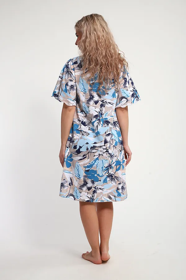 Сорочка НС-01 НАТАЛИ, голубые цветы - фото 2