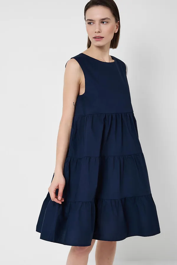 Платье текстильное для женщин PLAYTODAY, тёмно-синий - фото 2