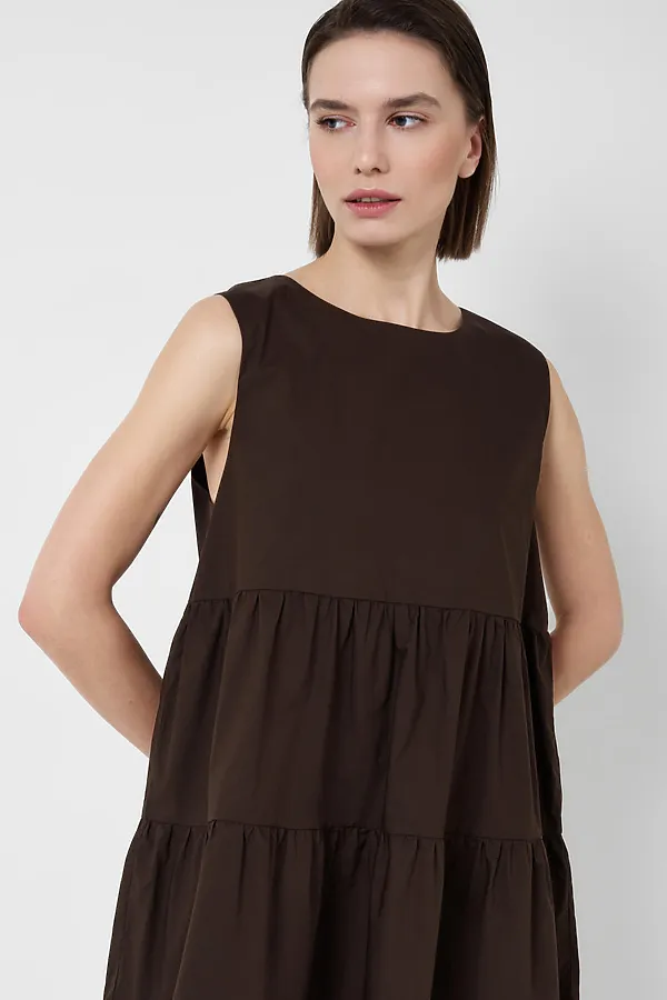 Платье текстильное для женщин PLAYTODAY, коричневый - фото 2