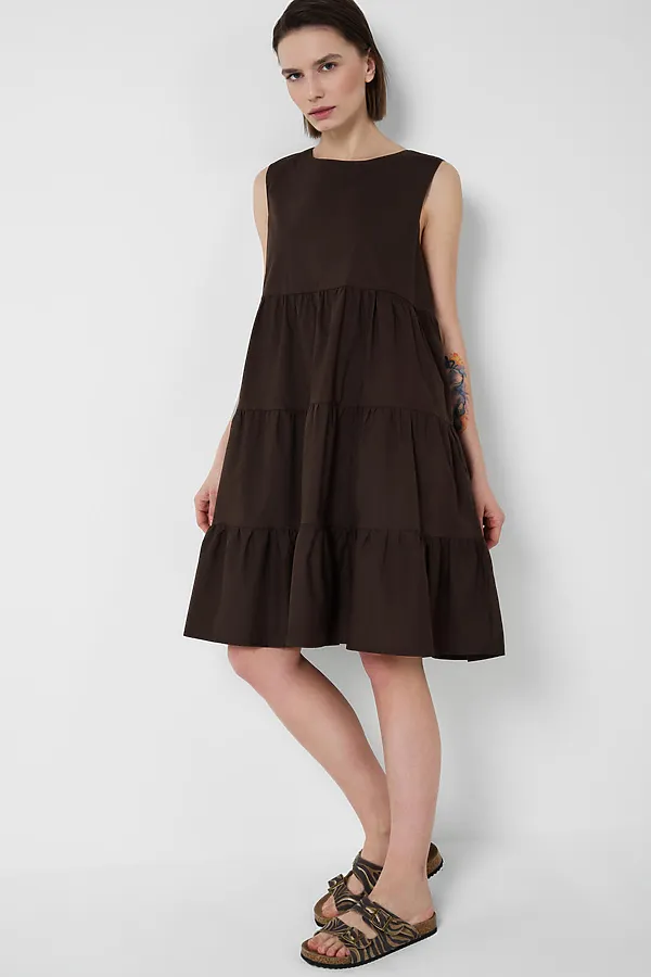 Платье текстильное для женщин PLAYTODAY, коричневый - фото 2