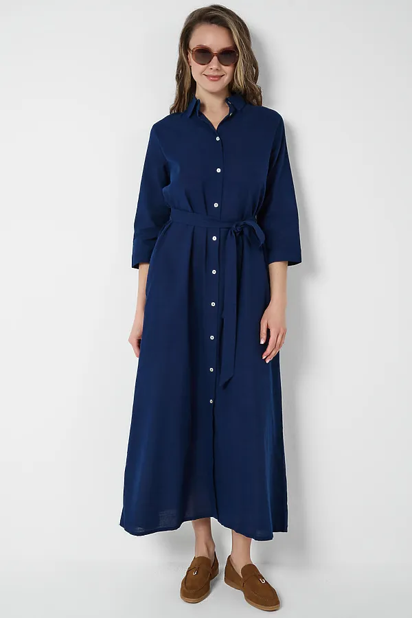 Платье текстильное для женщин PLAYTODAY, тёмно-синий - фото 2