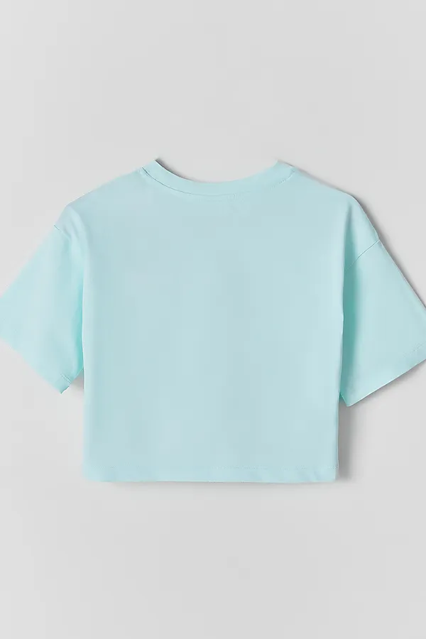 Комплект для девочек (футболка, шорты) MARK FORMELLE, ледяной замок +голубая полоска - фото 2