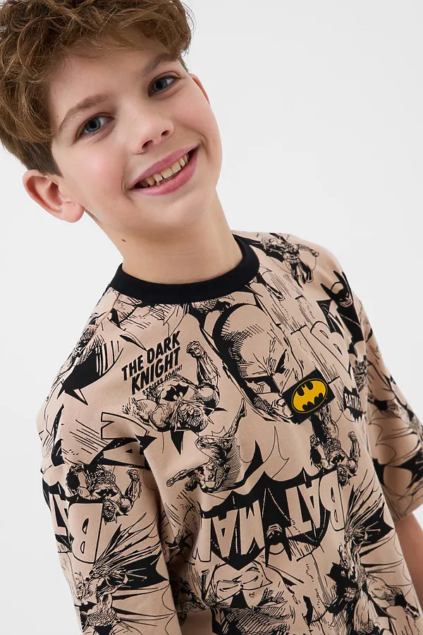 Комплект трикотажный для мальчиков: фуфайка (футболка), шорты PLAYTODAY, черный,бежевый - фото 2