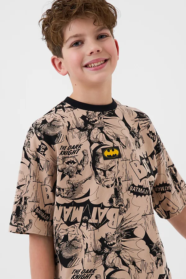 Пижама трикотажная для мальчиков PLAYTODAY, бежевый,черный - фото 2