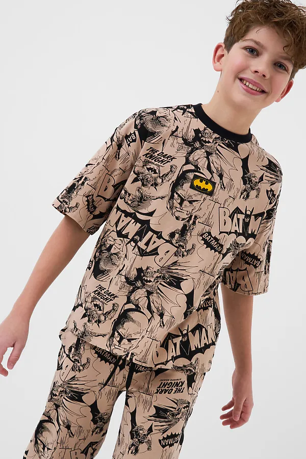 Пижама трикотажная для мальчиков PLAYTODAY, бежевый,черный - фото 2