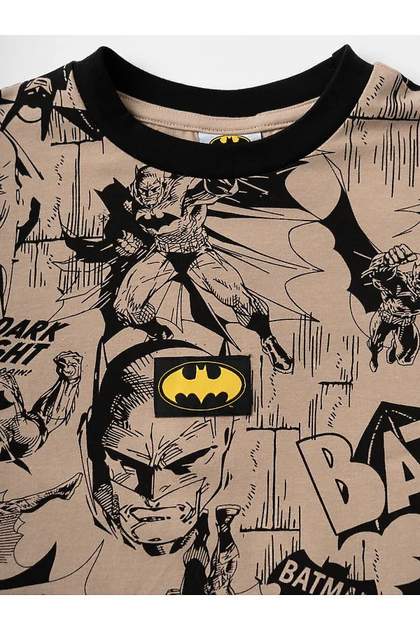 Пижама трикотажная для мальчиков PLAYTODAY, бежевый,черный - фото 2