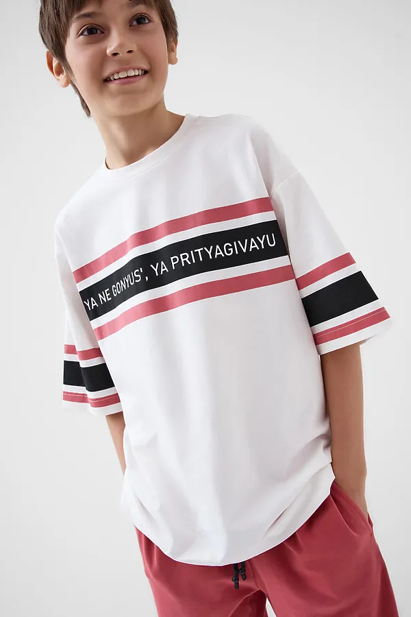 Комплект трикотажный для мальчиков: фуфайка (футболка), шорты PLAYTODAY, розовый,белый - фото 2