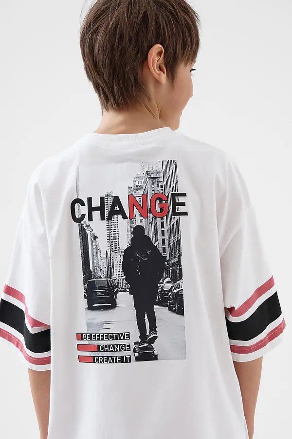 Комплект трикотажный для мальчиков: фуфайка (футболка), шорты PLAYTODAY, розовый,белый - фото 2