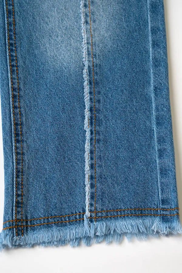 Брюки текстильные джинсовые для девочек PLAYTODAY, синий - фото 2