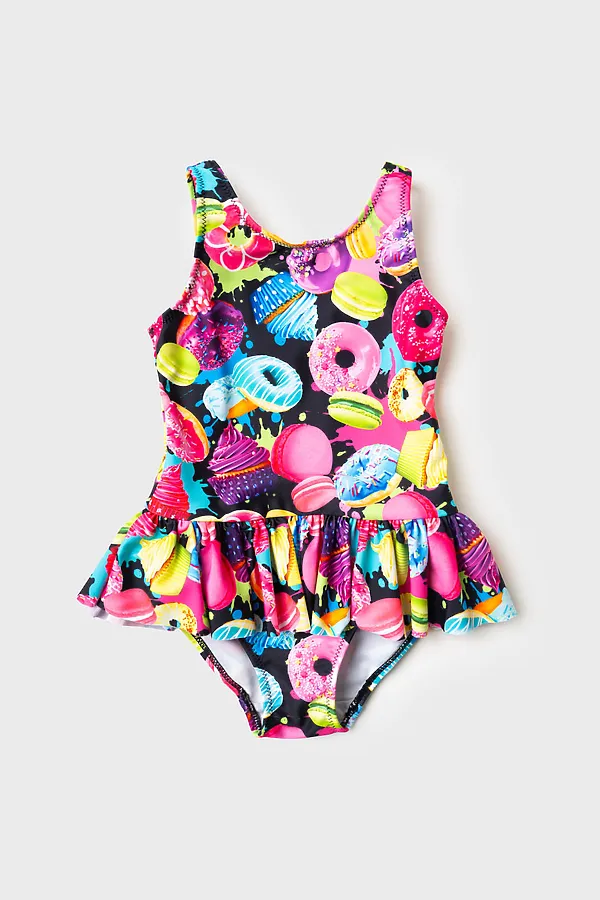 Купальник трикотажный для девочек PLAYTODAY, разноцветный - фото 2